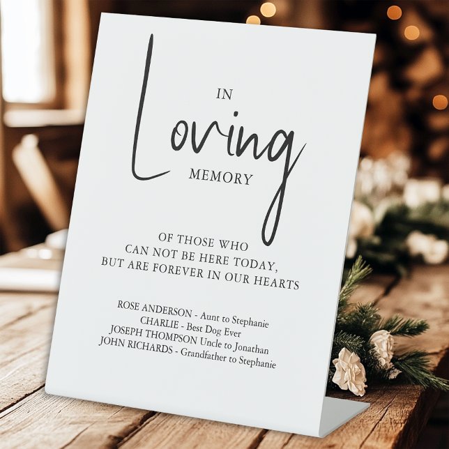 Loving Memory Personalized Wedding Memorial  Pedestal Sign (Creator Uploaded)