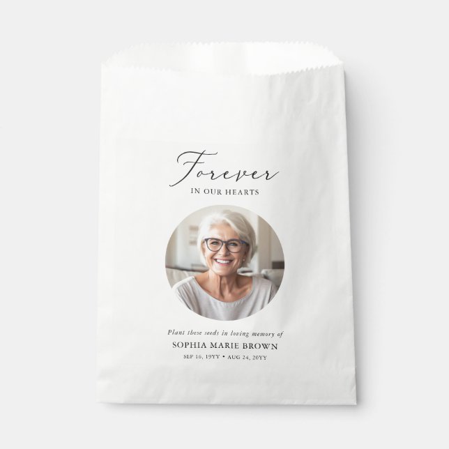 Loving Memory Photo Funeral Memorial Seeds Packet Favour Bag (Front)