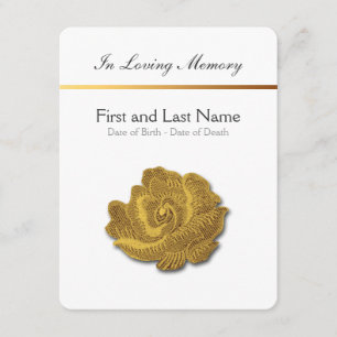 Loving Memory Vintage Rose 1 Funeral Announcement