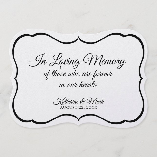Loving Memory Wedding Sign Silver Program (Front)