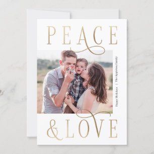 Loving Peace Editable Colour Holiday Photo Card