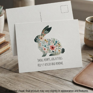 Loving Sage Pastel Floral Rabbit Rescue Postcard