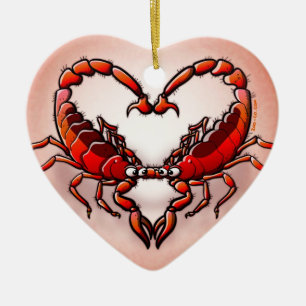 Loving Scorpions Ceramic Ornament