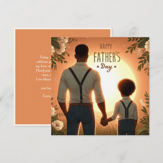 Loving Sunset Embrace Ethnic Father & Son (Front/Back)