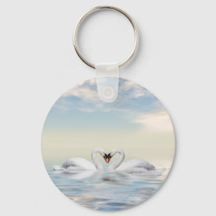 Loving swans keychain