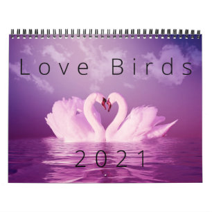 Loving Swans, Love Birds 20XX Custom Personalized Calendar
