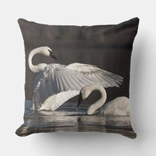 Loving Swans Throw Pillow