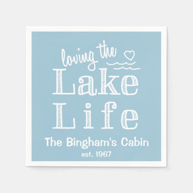 Loving the Lake Life Customized Napkin (Front)