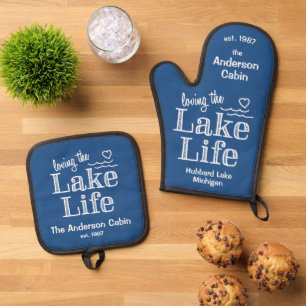 Loving the Lake Life Oven Mitt & Pot Holder Set