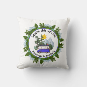 LOVING THIS VAN LIFE Personalized Camping Throw Pillow