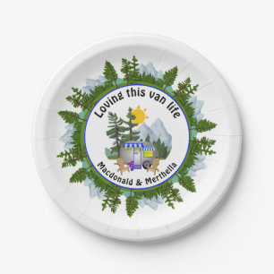 LOVING THIS VAN LIFE Personalized CARAVAN Camper Paper Plate