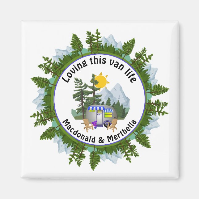 LOVING THIS VAN LIFE Personalized CARAVAN Camping Magnet (Front)