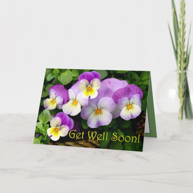 LOVING THOUGHTS ~  Get Well Soon!  Card (Front)