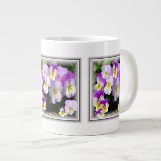 Loving Thoughts ~  Pansy Jumbo Mug (Front Right)