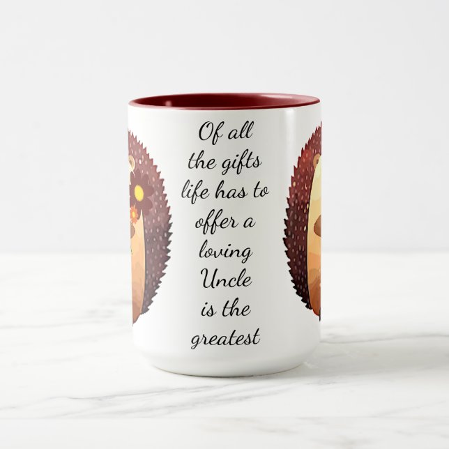 Loving Uncle Inspirational Quote Hedgehog Mug (Center)