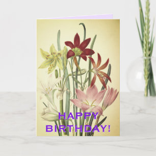 Loving Vintage Style Flowers Birthday Card