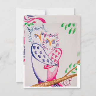 Loving Watercolor Owl Valentine Card