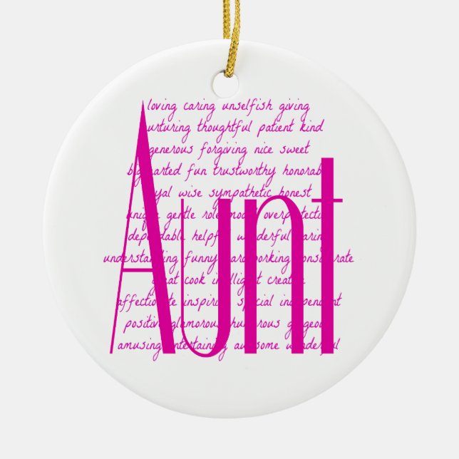 Loving Words for Aunt Ceramic Ornament (Front)