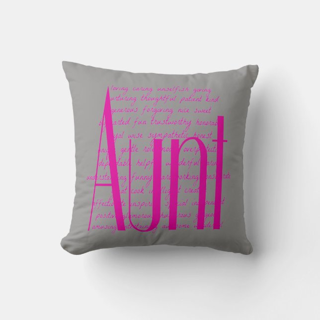 Loving Words for Aunt Throw Pillow (Front)