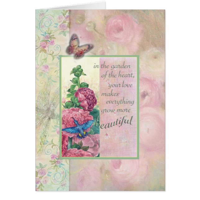 Loving Words for Mom Hummingbird Botanical (Front)