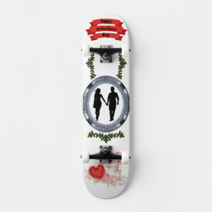 Loving you Forever Valentine’s Day Vector  Skateboard