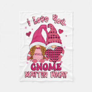 Loving You Gnome What Buffalo Plaid Valenti  Fleece Blanket