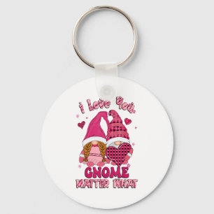 Loving You Gnome What Buffalo Plaid Valenti Keychain
