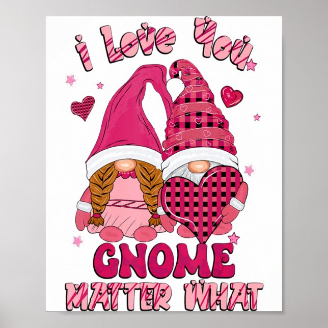 Loving You Gnome What Buffalo Plaid Valenti  Poster (Front)