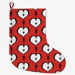 Loving You Heart white Christmas Stocking