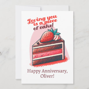 Loving You Is A Piece Of Cake Anniversary Holiday Card