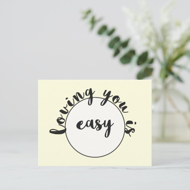 Loving you is easy - Romantic quote Postcard (Standing Front)