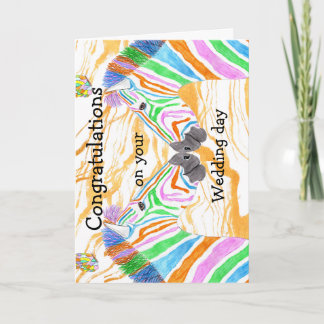 Loving Zebras Congratulations on your wedding day Card