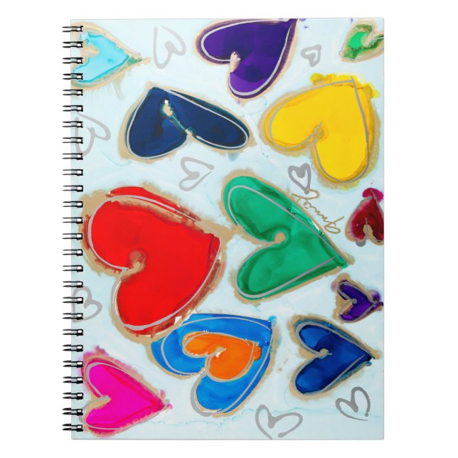 Lovitude Hearts in Blue Journal Notebook (Front)