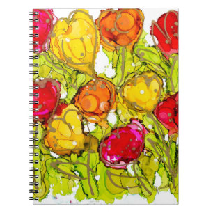 Lovitude Spiral Notebook Red and Orange Tulips
