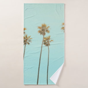Low angle photography coconut tree bath towel