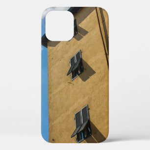 LOW ANGLE PHOTOGRAPHY OF BROWN LOUVER WINDOW iPhone 12 CASE