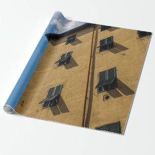 LOW ANGLE PHOTOGRAPHY OF BROWN LOUVER WINDOW WRAPPING PAPER