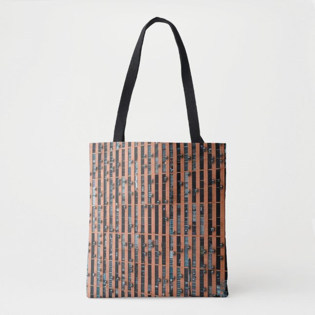 Low-angle photography of building tote bag (Front)