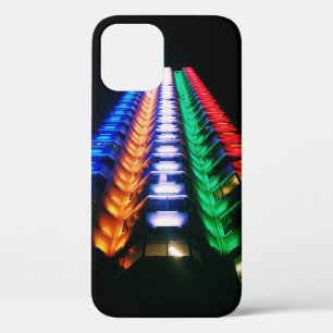 LOW-ANGLE PHOTOGRAPHY OF MULTICOLORED HIGH-RISE BU iPhone 12 CASE