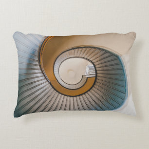 Low angle photography of spiral ladder accent pillow