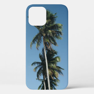 Low angle photography of three coconut trees iPhone 12 case