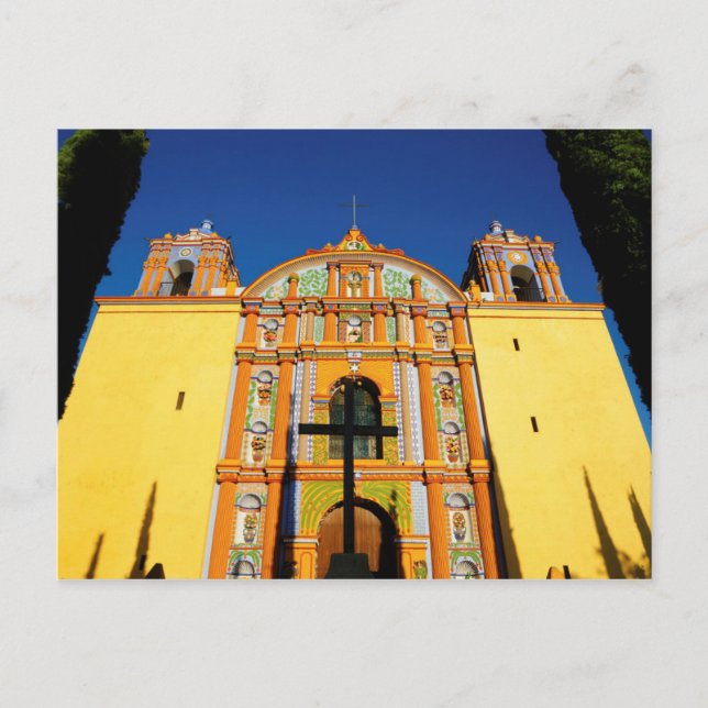 Low Angle View Of Yellow Ornate Church Postcard (Front)