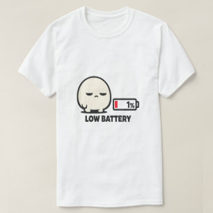 Low Battery 1% - Cute Tired Character Minimalist A T-Shirt