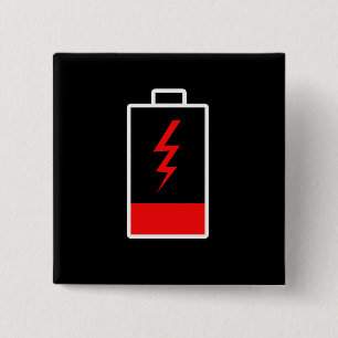 Low Battery 2 Inch Square Button