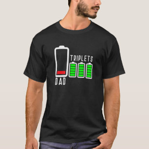 Low Battery 3 Three Kid New Dad Daddy Fathers Day T-Shirt