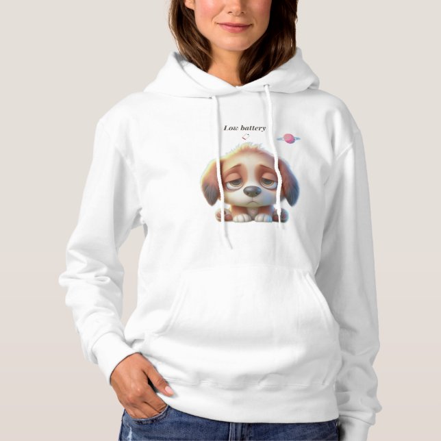 Low Battery Dog Hoodie (Front)