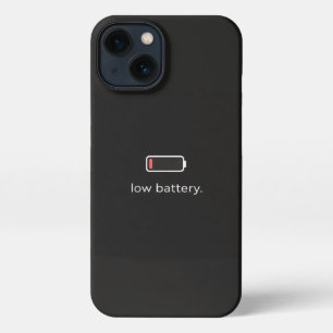 Low Battery Minimal Aesthetic iPhone Case   Dark M