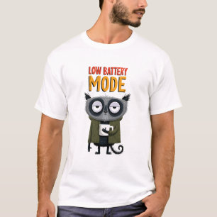 Low Battery Mode Funny Raccoon Office Humour Gift T-Shirt