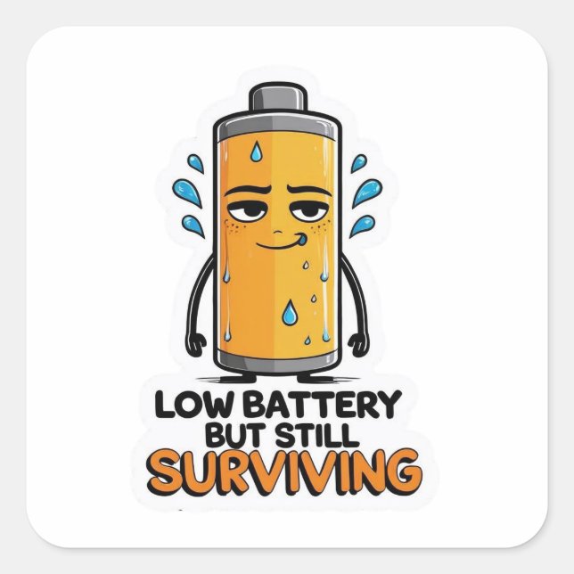 Low Battery Square Sticker (Front)