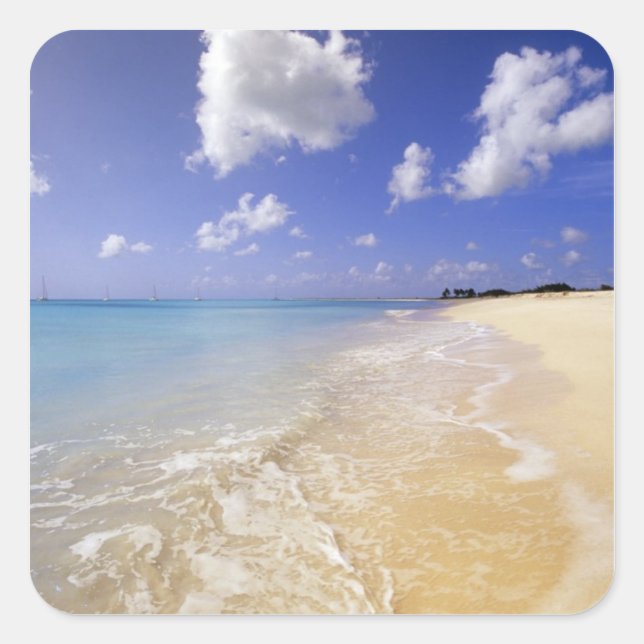 Low Bay Beach, Barbuda, Antigua Square Sticker (Front)